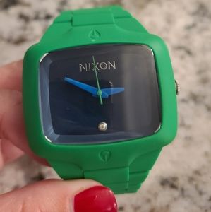Green silicone nixon watch